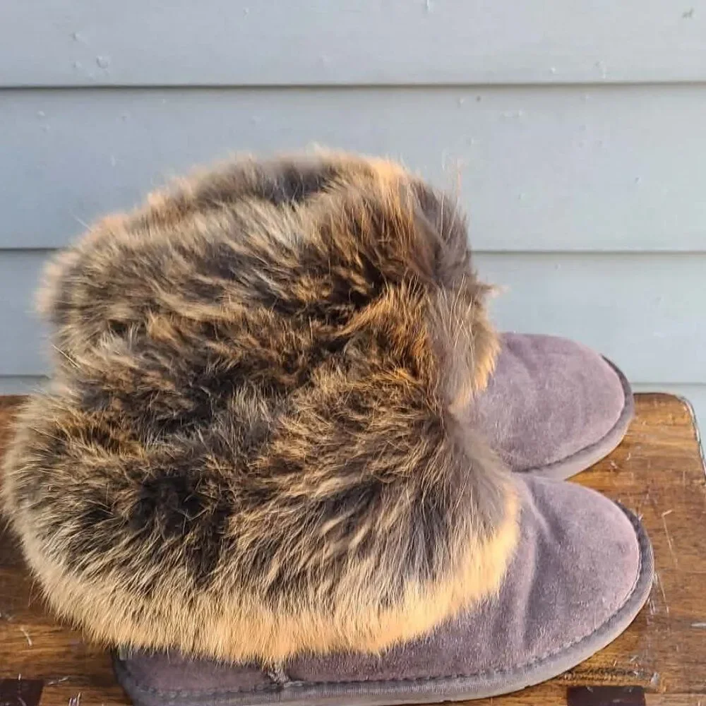 UGG Australia Brown Suede Real Fox Mini Boots size 9